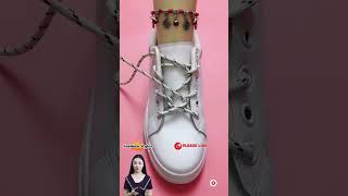 Trending sneaker laces tying shoes tying quick ways shoelaces shorts [upl. by Chung]