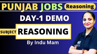 Reasoning Demo DAY1  PSSSB Labour Inspector  Senior Assi Clerk Patwari  VDO Jail Warder [upl. by Dannon]