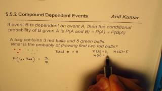 Probability to draw 2 Red Balls Dependent Case [upl. by Sheela]