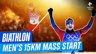 Biathlon  Mens 15km Mass Start  Full Replay  Beijing2022 [upl. by Granville163]