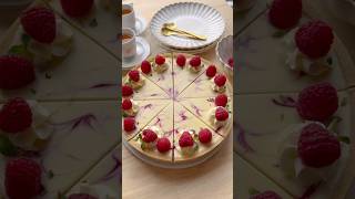 FRAMBOZEN CHEESECAKE MET WITTE CHOCOLADE  NO BAKE  🍰 shorts food foodie [upl. by Nereus]