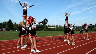 20120908 UHS JV Cheer  1st Football Game [upl. by Ansela]