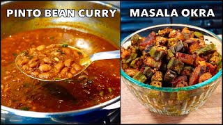 EASY ONE POT PINTO BEANS RAJMA CURRY  MASALA OKRA amp POTATO  Lunchbox Recipe [upl. by Sillig]