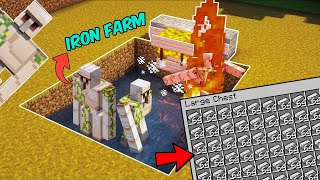 Built an Insane Unlimited Iron Farm in Minecraft Hard Mode [upl. by Erlandson]