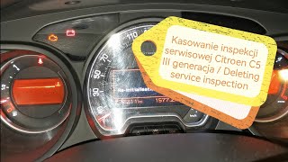 Kasowanie inspekcji serwisowej Citroen C5 III gen  How to reset service light on Citroën C5 III gen [upl. by Mani]