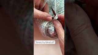 Simple stretchy bind off knitting 1 by 1 Rib Elastic bind off in 1x1 Ribbing knitting knit knits [upl. by Eltsyrk]