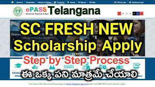 Telangana SC Fresh Scholarship Apply Online 202425  SC Renewal scholarship online  tg epass [upl. by Nerland]