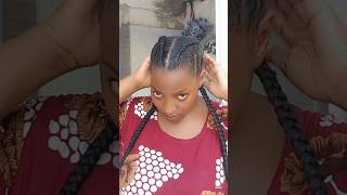 Cornrow braids hairstyle ideas on short natural hair cornrows braidstyles shortsvideo [upl. by Jdavie831]