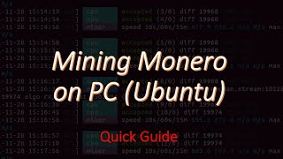 Mining Monero on PC Ubuntu [upl. by Santiago]