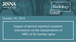 Impact of patientreported symptom information on the interpretation of MRI of the lumbar spine [upl. by Eerrehs]