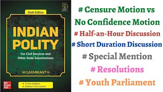 V104 Censure Motion Resolutions Youth Parliament Short DurationHalfanhourM Laxmikanth Polity [upl. by Onileba333]