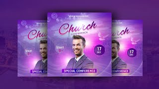 Professional Conference Flyer Design  Photoshop cc Tutorial [upl. by Zetta489]