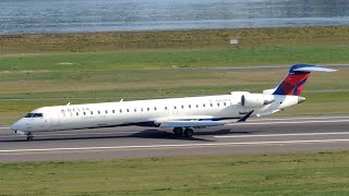 Delta Connection SkyWest Bombardier CRJ900 N554CA landing in PDX [upl. by Nnyla353]