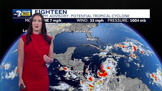 Tracking Potential Tropical Cyclone 18 in the Caribbean expected to move into Gulf [upl. by Adniralc]