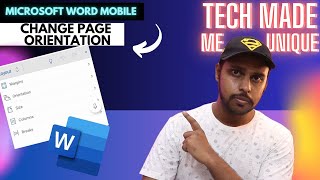 how to change page orientation in Microsoft word mobile [upl. by Olocin]