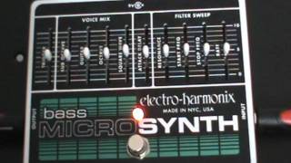 ElectroHarmonix Bass Micro Synth reissue pedal demo on bass [upl. by Yokum]