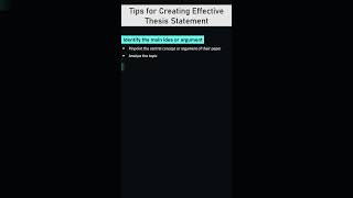 Tips for Creating Effective Thesis Statement thesisstatement thesis mimtechnovate [upl. by Animrac]