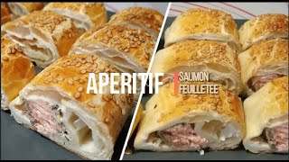 Feuilletée au saumon et ricottaApéritif rapide [upl. by Aicirtap]