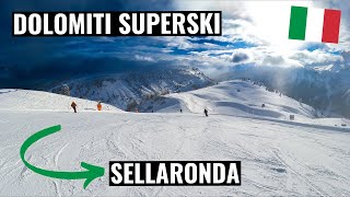 Dolomiti Superski  Sellaronda green start and finish in Canazei [upl. by Borlow]