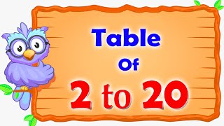 Table of 2 to 20  Multiplication Table 2 to 20  Rhythmic Table  Kiddo Study [upl. by Weinrich]