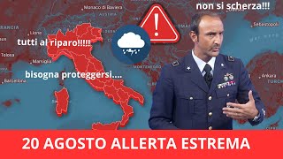 DOMANI SCATTA LALLERTA ROSSA Previsioni Meteo Critiche il 20 Agosto 2024 [upl. by Sherline]