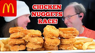 ASMR McDONALDS NUGGETS RACE MUKBANG EATING SOUNDS [upl. by Dowlen465]