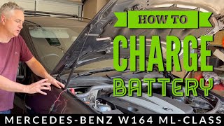 How to Charge Mercedes ML350 W164 Battery  ML320 ML300 GL320 GL350 ML GL [upl. by Fulvi]