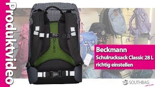 Beckmann Schulrucksack Classic 28L  richtig am Rücken einstellen [upl. by Zeiler640]