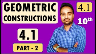 SSC Class 10  Geometry Chapter 4 Geometric Constructions  Practice Set 41  Part 2 [upl. by Ainotna739]