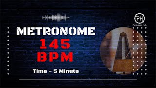 145 BPM Metronome  5 Minute [upl. by Enimrac]