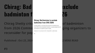 Exclusion of badminton in commonwealth games 2026 shorts badmintonnews [upl. by Thera998]