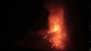 Etna Volcano Paroxysm 01 April 2012 before dawn [upl. by Akima]