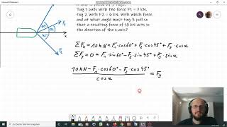 Technische Mechanik 1 Übung 2  Kraft und Winkel bei einer gegebenen Resultierenden ermitteln [upl. by Scandura295]