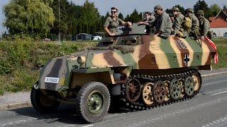 WW2 SdKfz 251 with genuine Maybach engine on the move Haillicourt 2023 [upl. by Isacco]