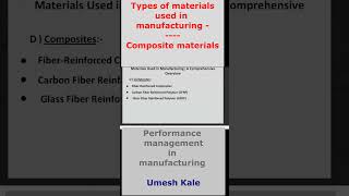 Types of materials used in manufacturing composite materials quality  productivity [upl. by Jarl]