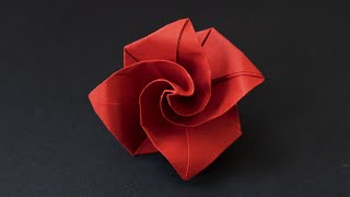 Easy Origami Rose  Simple Paper Flower [upl. by Rotkiv]