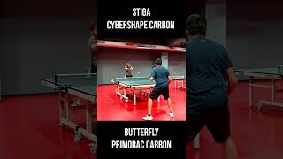 Stiga Cybershape Carbon Vs Butterfly Primorac Carbon [upl. by Eidnew]