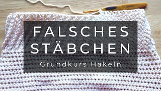 Falsches Stäbchen  Häkeln Grundkurs Linkshänder [upl. by Ydorb]