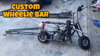 2 Stroke Mini Bike Custom Wheelie Bar [upl. by Knuth760]