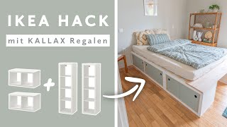 Ikea Kallax Hack Bett bauen 140x200  Plattform Bett selber bauen mit Stauraum [upl. by Aninay524]