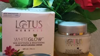 Lotus Herbals White Glow skin whitening Deep Moisturizer Creme ReviewLotus product unboxing [upl. by Dichy]