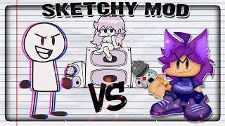 Я СТАЛ РИСУНКОМ БАТЛ НА БУМАГЕ ✅ VS Sketchy FULL WEEK  Friday Night Funkin’ Mod [upl. by Janie217]