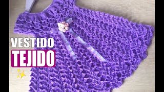 COMPLETO Cómo tejer este vestido para niña 💜 💜 💜 Yo Tejo con Laura Cepeda LauraCepeda [upl. by Hertha]