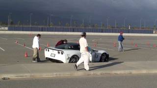 Corvette Crashes During An AutoCross Event [upl. by Wilburt]