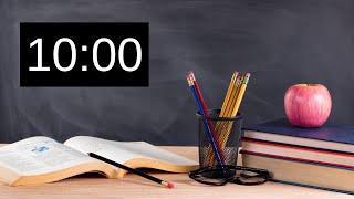 Classroom Fun 10Minute Countdown Timer  No Music Happy Alarm at the End [upl. by Eire895]