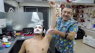 REAL BARBER SHOP EXPERIENCE RELAXING TURKISH BARBER MASSAGE AND SKIN CARE [upl. by Nevek]