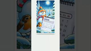 Winter ❄️ December Colander Coloring subscribe drawing shortsvideo trending december winter [upl. by Lallage]