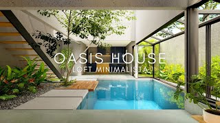 LOFT DE 7X15 METROS COM PISCINA INTERNA  MINIMALISTA  OASIS HOUSE [upl. by Abebi]