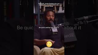 Micheal B Jordan Explains why you should take a moment before you answer things shorts ytshorts [upl. by Duffie894]