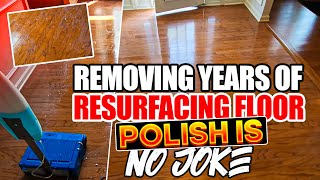 Removing years of Rejuvenate floor polish from engineered hardwood floors is NO JOKE 😵‍💫 [upl. by Merideth]